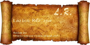 Lazics Rózsa névjegykártya