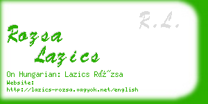 rozsa lazics business card